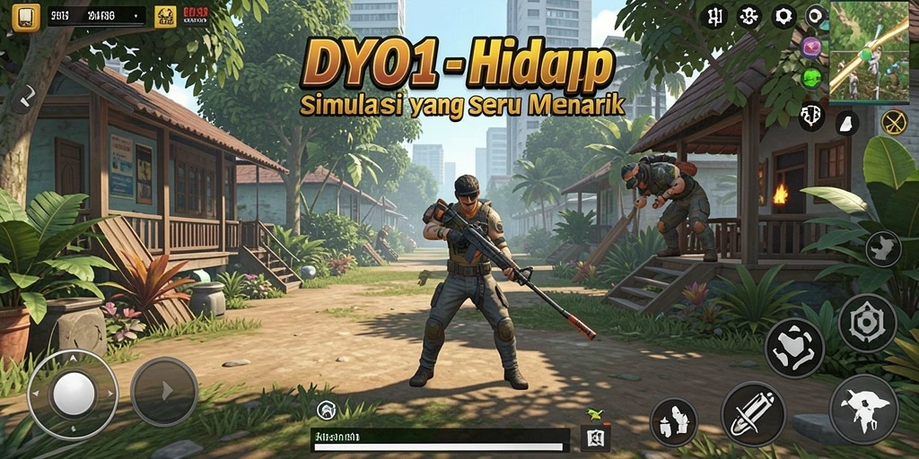 Tangkapan layar utama DYO1 menampilkan keseruan gameplay simulasi kehidupan.