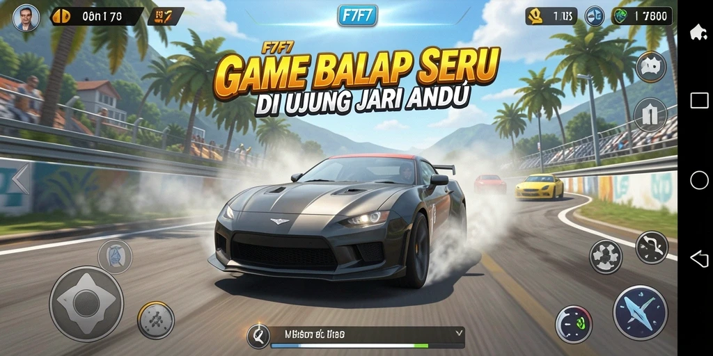 Tangkapan layar menunjukkan aksi balap seru dalam F7F7.
