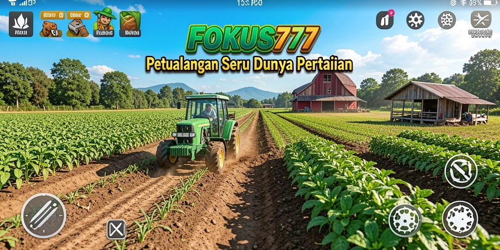 Tampilan gameplay menarik di FOKUS777 dengan berbagai aktivitas bertani.