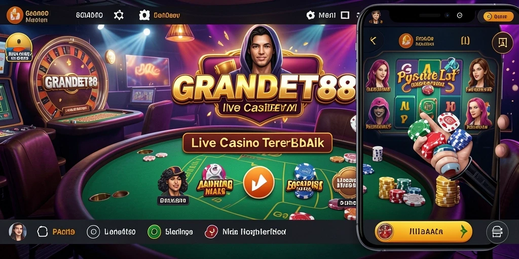 Tampilan gameplay menarik dari GRANDBET88 dalam suasana Live Casino.
