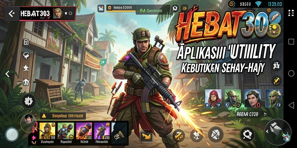 Screenshot utama HEBAT303 menampilkan antarmuka aplikasi Utility.