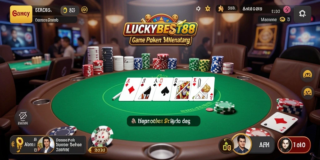 Tampilan gameplay Poker yang menarik di LUCKYBEST88.