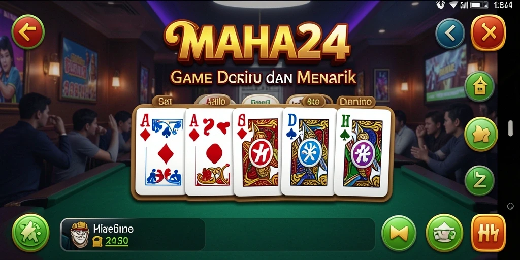Screenshot gameplay MAHA24 yang menunjukkan keseruan bermain Domino.