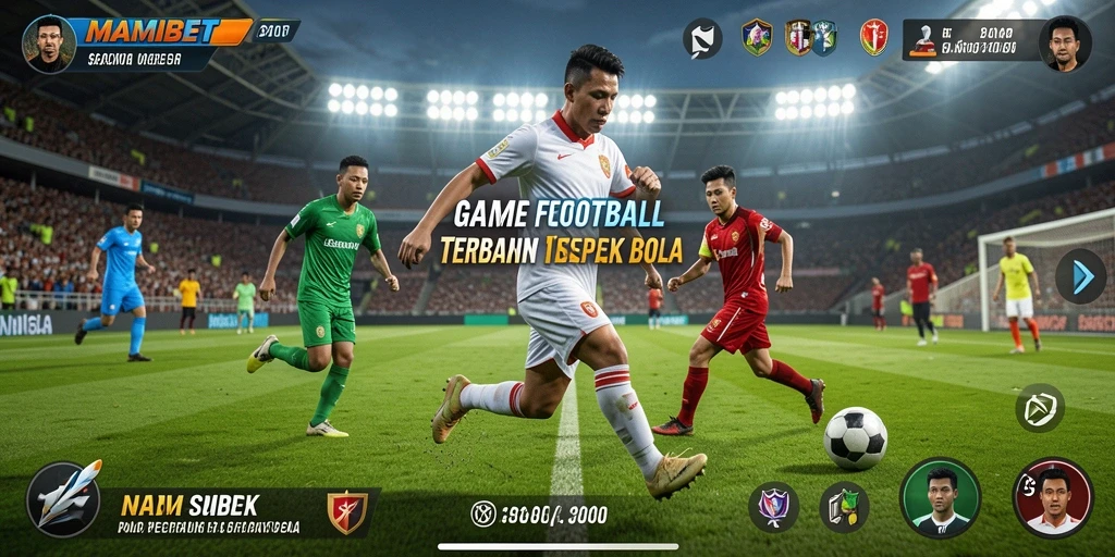 Tampilan gameplay seru di MAMIBET dengan aksi sepak bola yang mendebarkan.