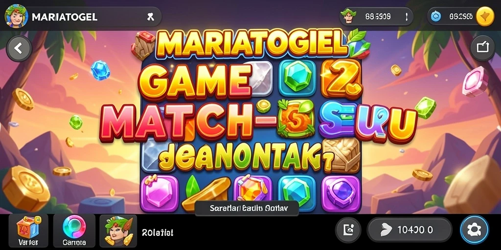 Tampilan gameplay MARIATOGEL dengan tantangan match-3 yang seru.