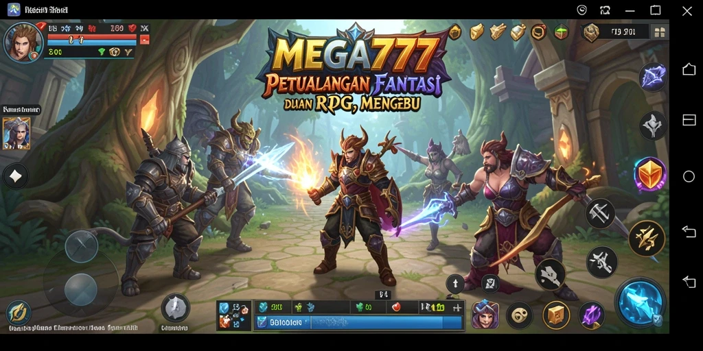 Tampilan gameplay <strong>MEGA777</strong> dengan aksi seru dan petualangan menegangkan.