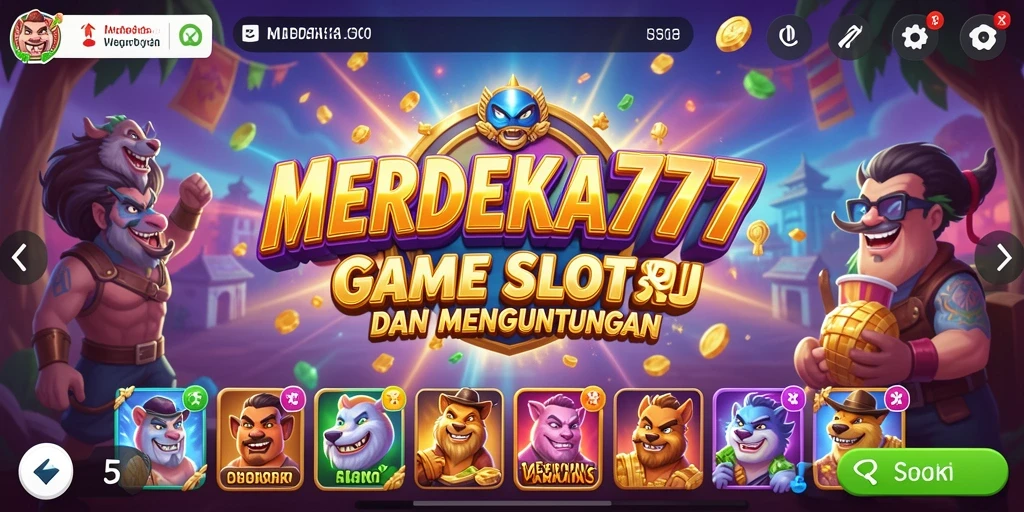 Tampilan gameplay menarik dalam permainan Slot MERDEKA777.