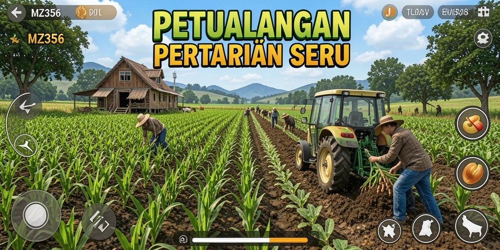 Tampilan gameplay MZ356 yang menggugah selera bertani.