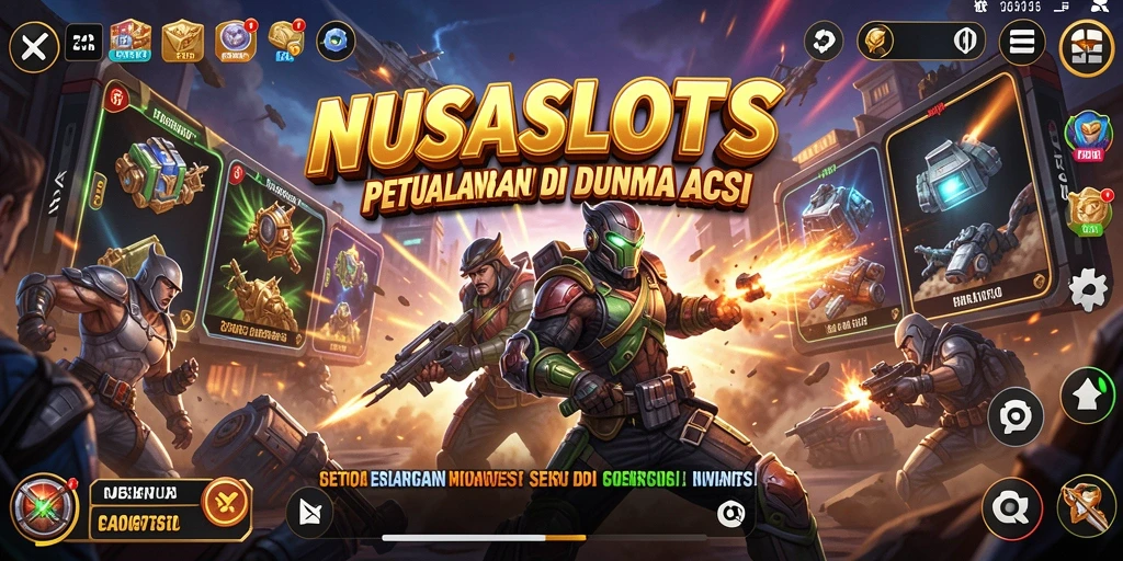 Screenshot utama NUSASLOTS yang menunjukkan aksi mendebarkan dalam permainan.