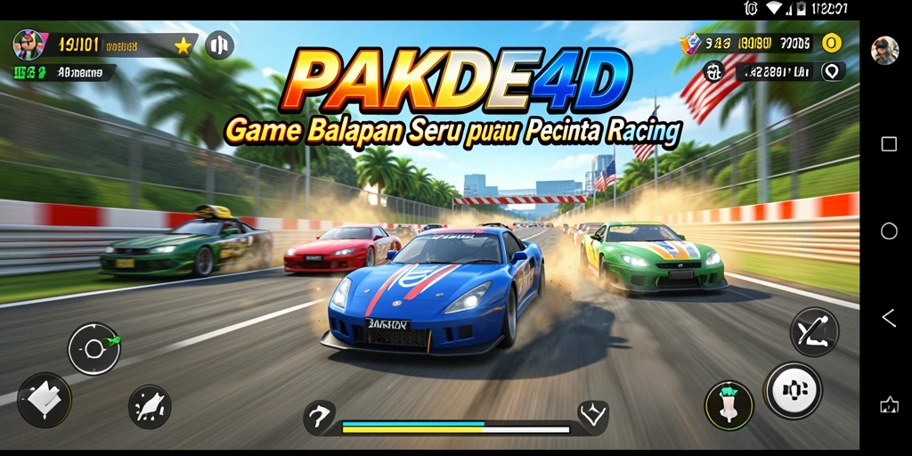 Tampilan gameplay PAKDE4D yang menegangkan dalam balapan.