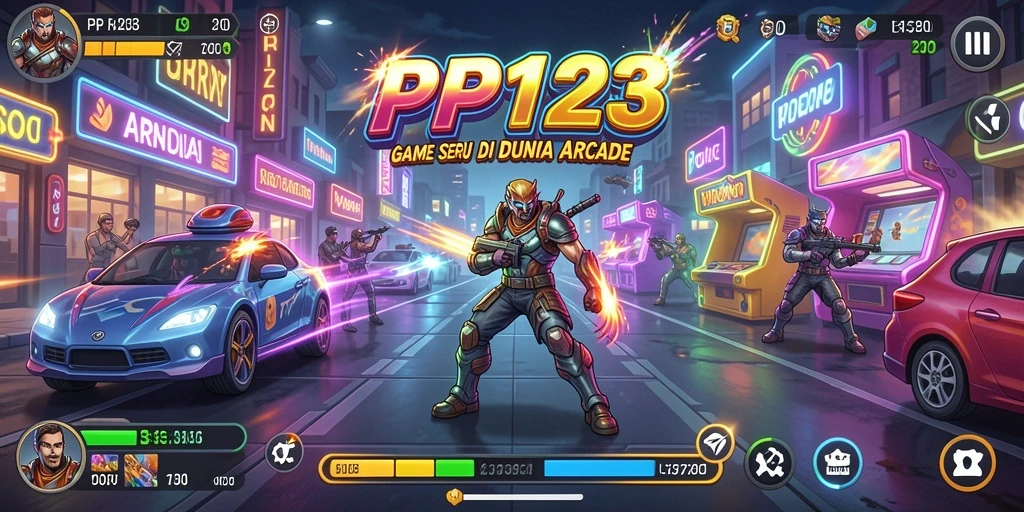Tampilan gameplay PP123 yang penuh warna dan seru.