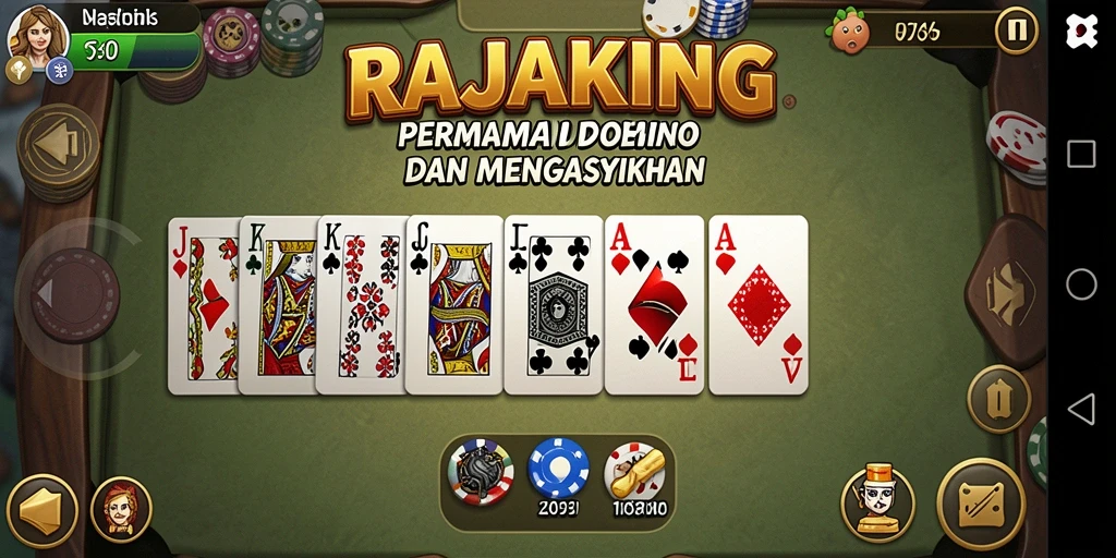 Tampilan gameplay seru dalam RAJAKING dengan berbagai mode Domino.