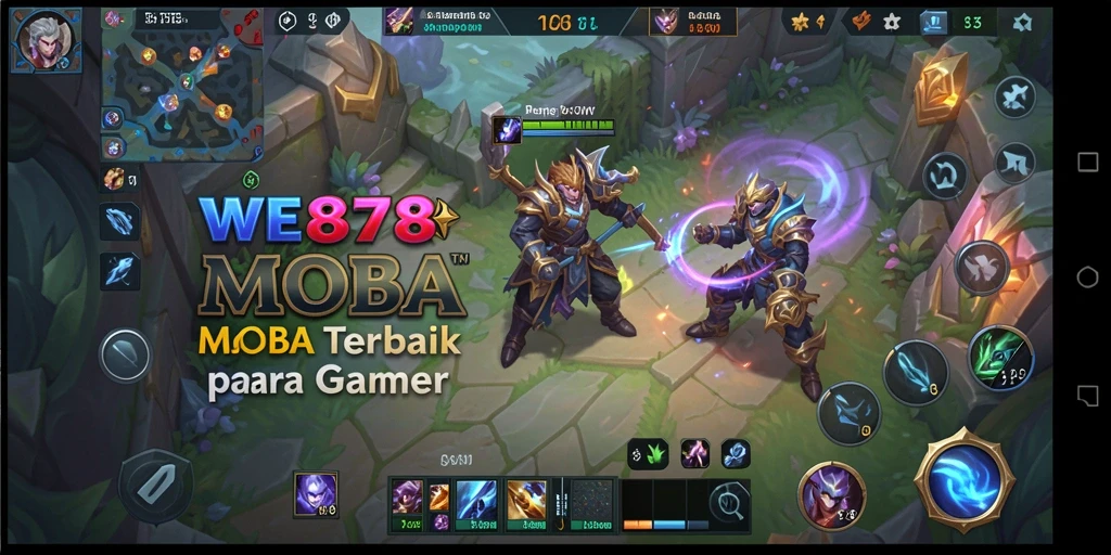 Screenshot gameplay WE878 dengan aksi pertempuran yang intens.